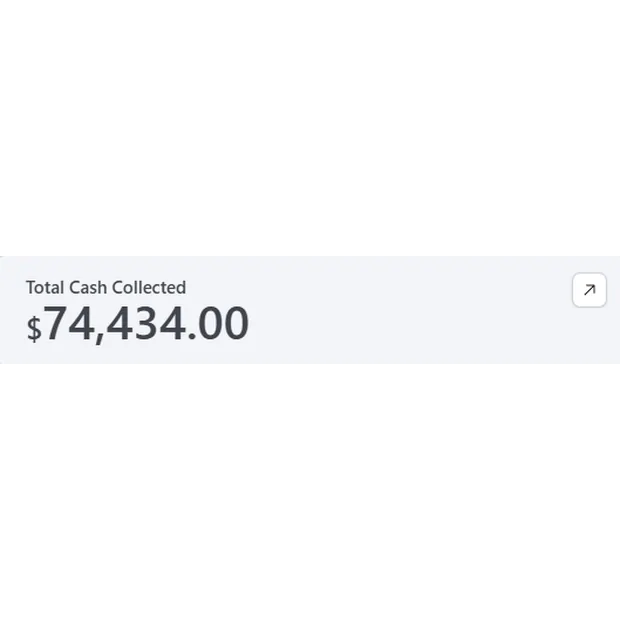 total cash collected $74,434.00